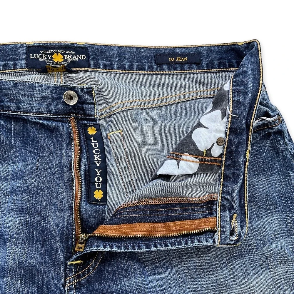 Lucky Brand Jeans Men 40x30 (ACTUAL 39x29.5) Blue Relaxed Straight 181 Denim
